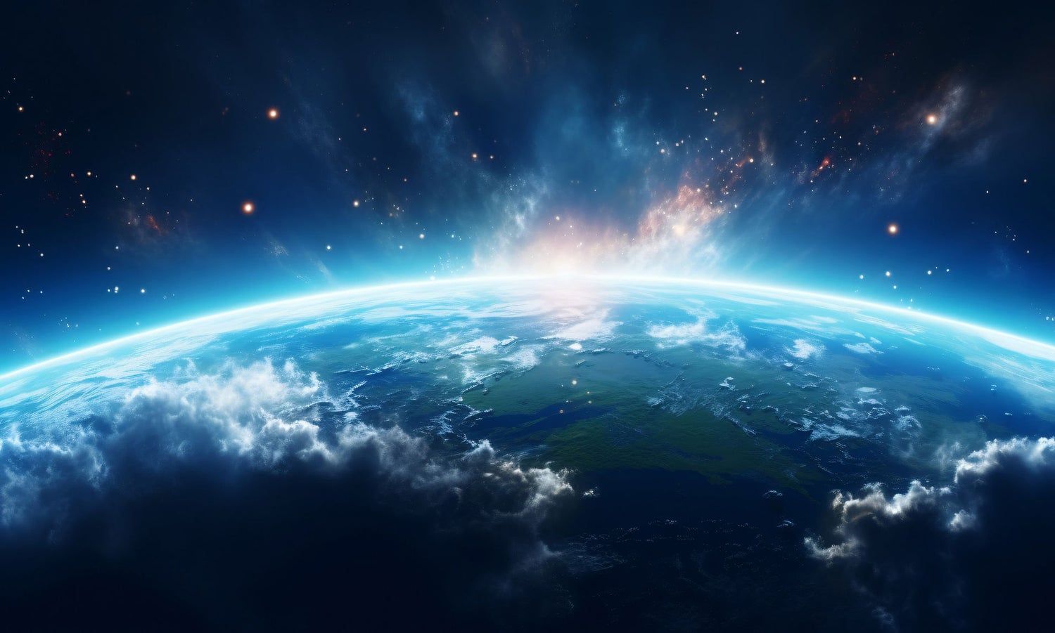 Cinematic shot of planet earth globe clouds and space